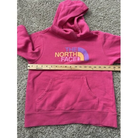 The North Face Youth Girl Pink Hoodie Long Sleeve Size Large Pull Over Pockets - Picture 10 of 13